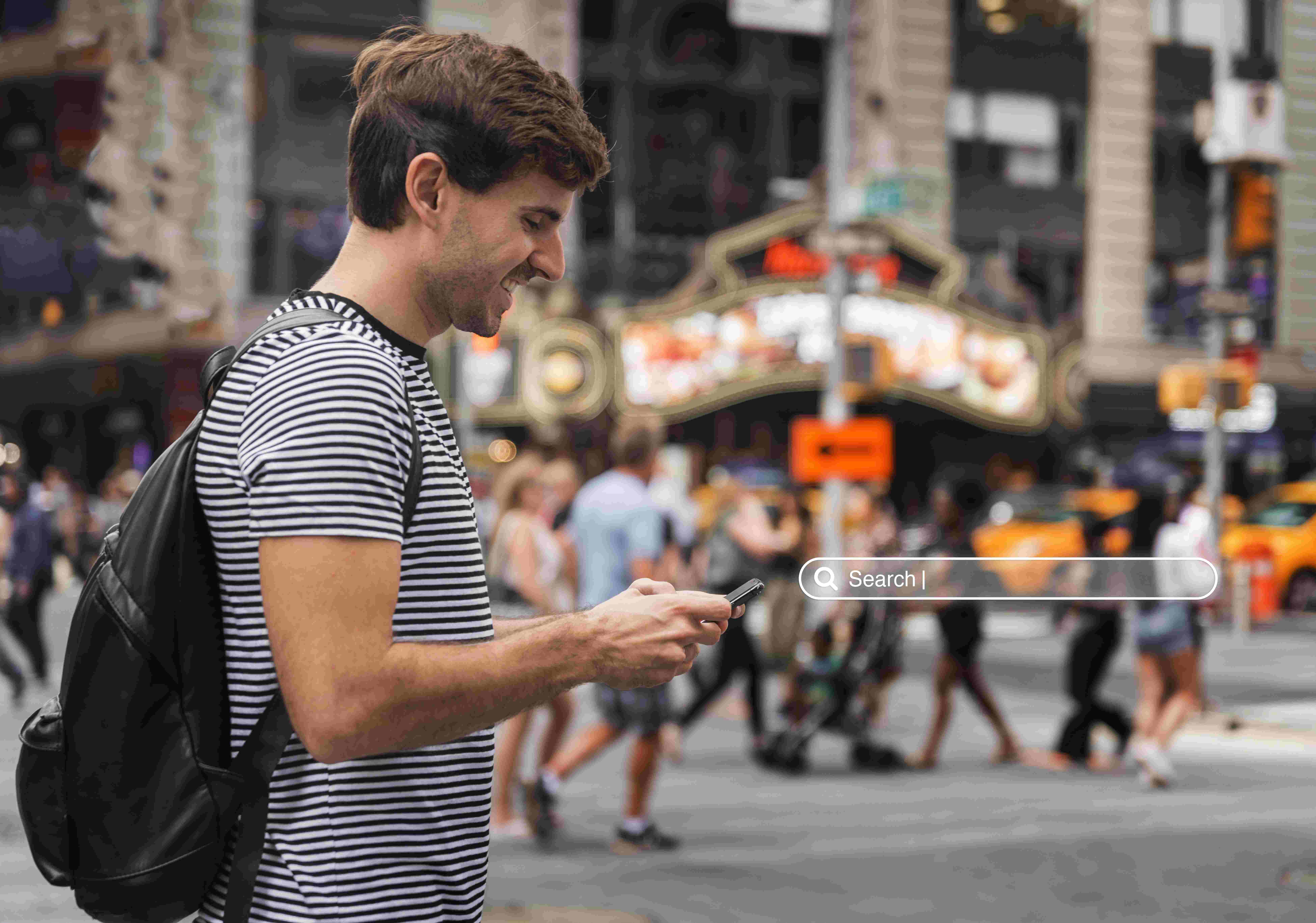 Students exploring a city