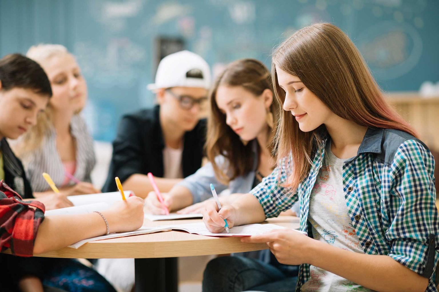 Students studying